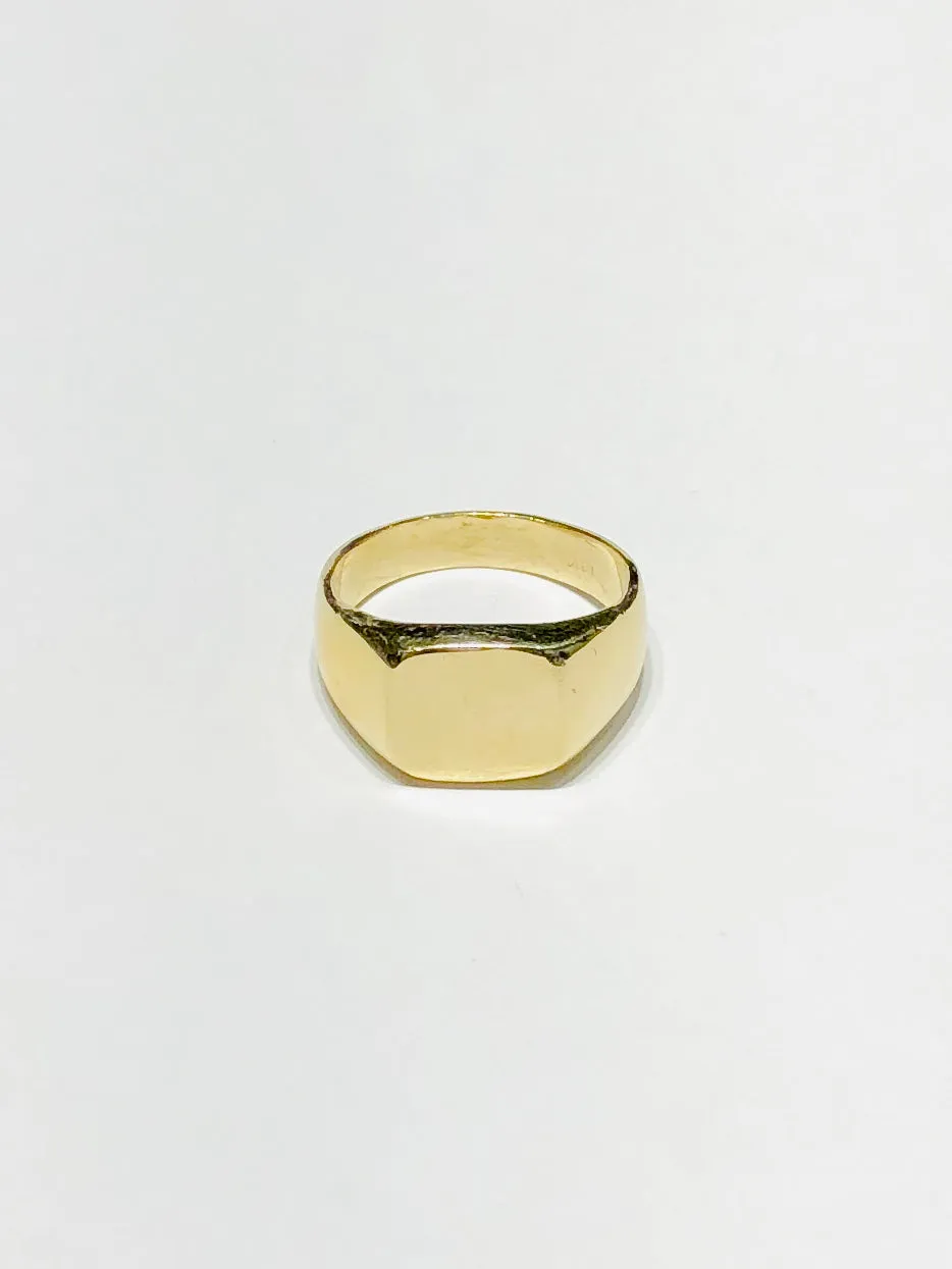 Square Solid Pinky Signet Ring (14K)
