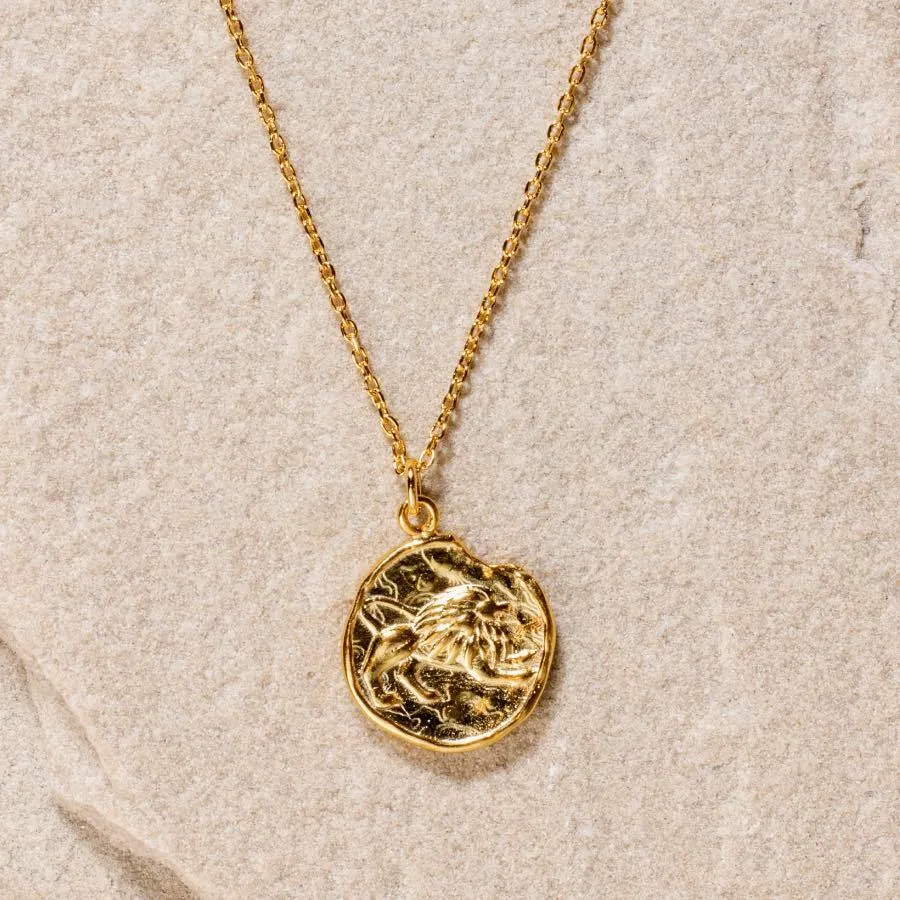Star Sign Coin Necklace - Leo