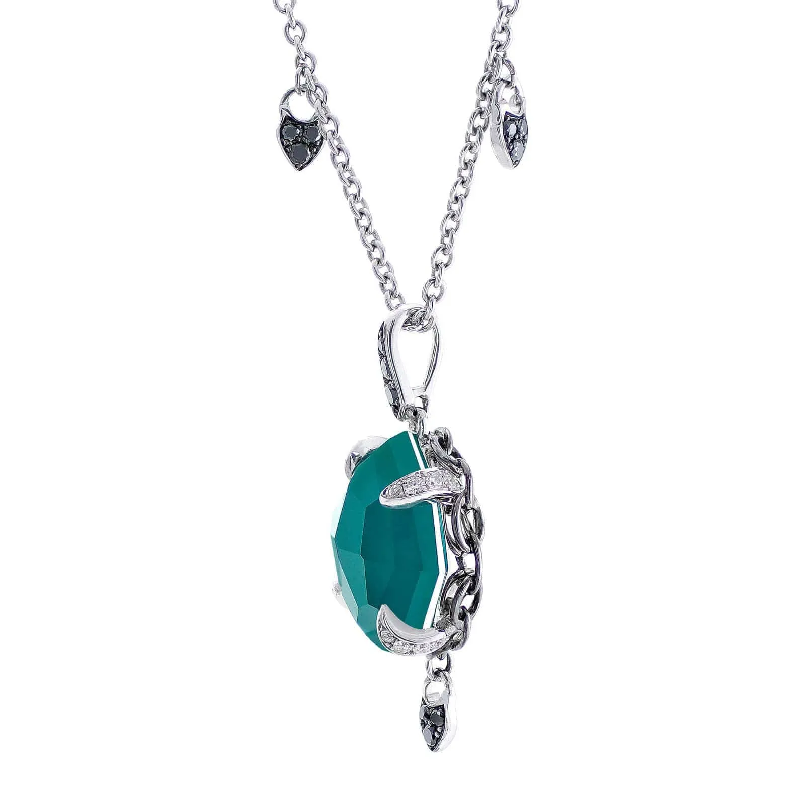 Stephen Webster 18k White Gold Green Crystal Haze Necklace