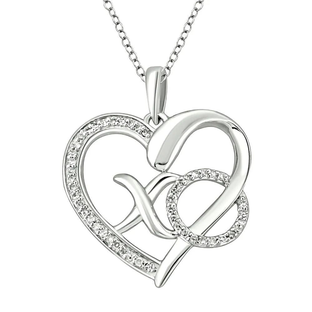 Sterling Silver 1/10 CTW Diamond Heart Pendant