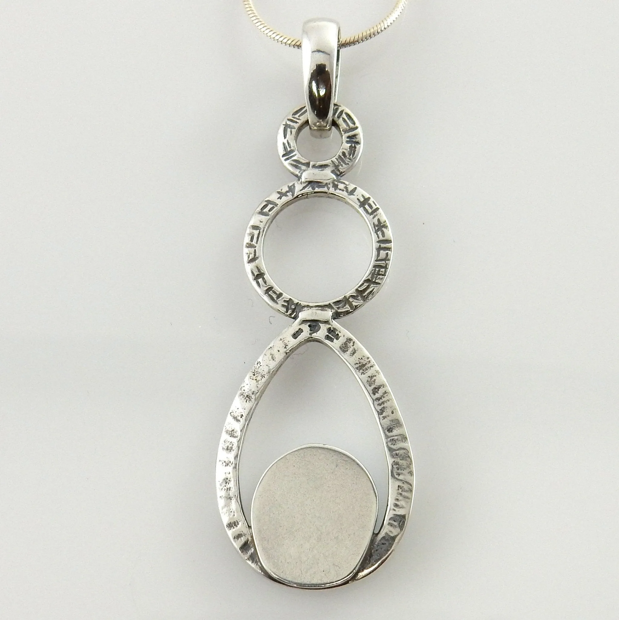 Sterling Silver Blue Turquoise Textured Pendant