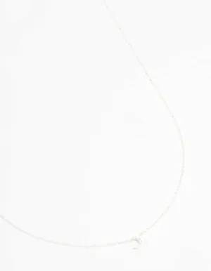 Sterling Silver Cubic Zirconia Moon Necklace