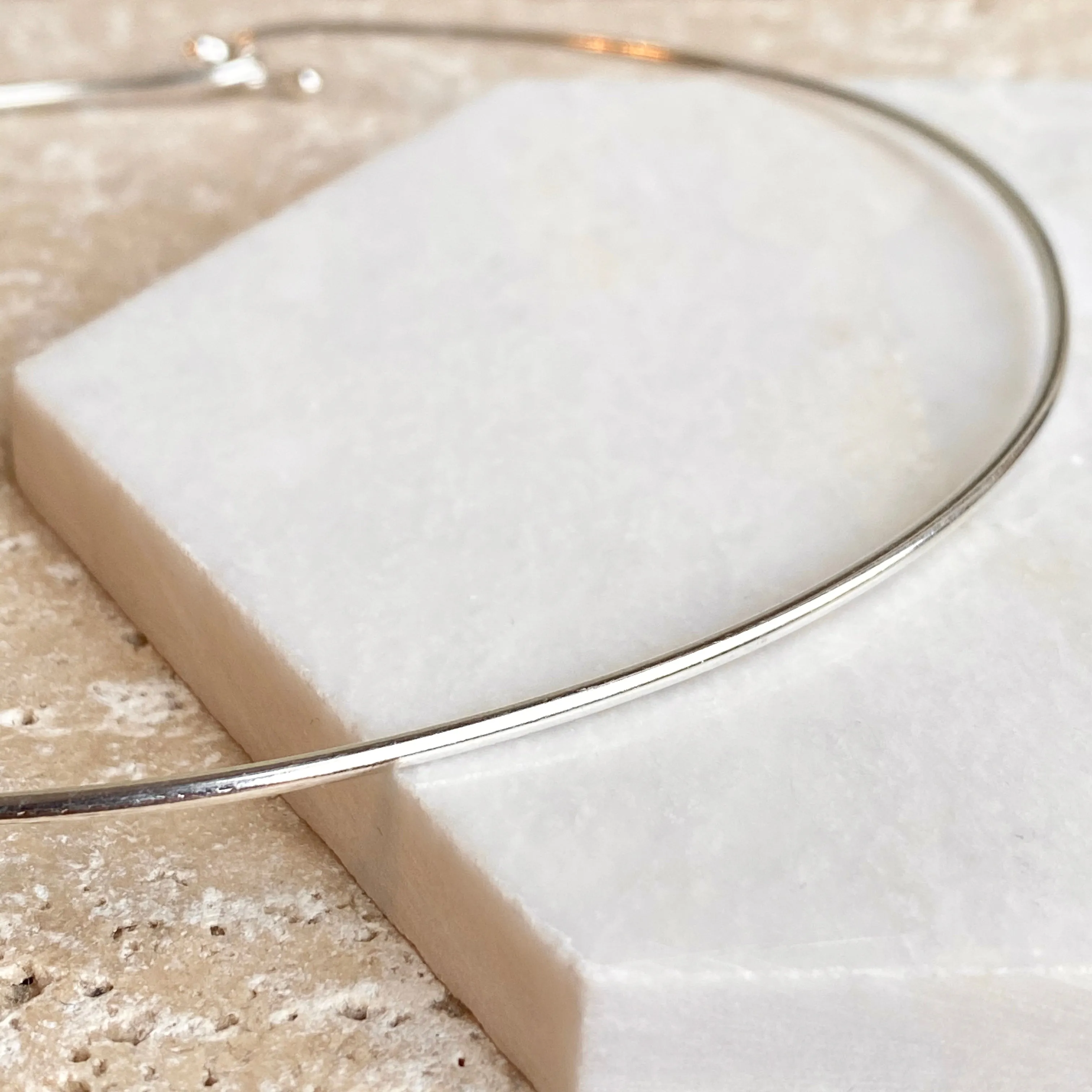 Sterling Silver Neck Wire Ring Hook Closure Necklace 1.8mm