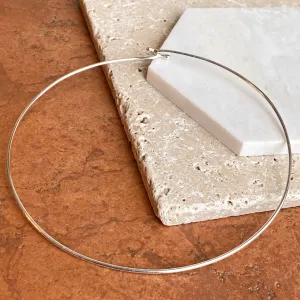 Sterling Silver Neck Wire Ring Hook Closure Necklace 1.8mm