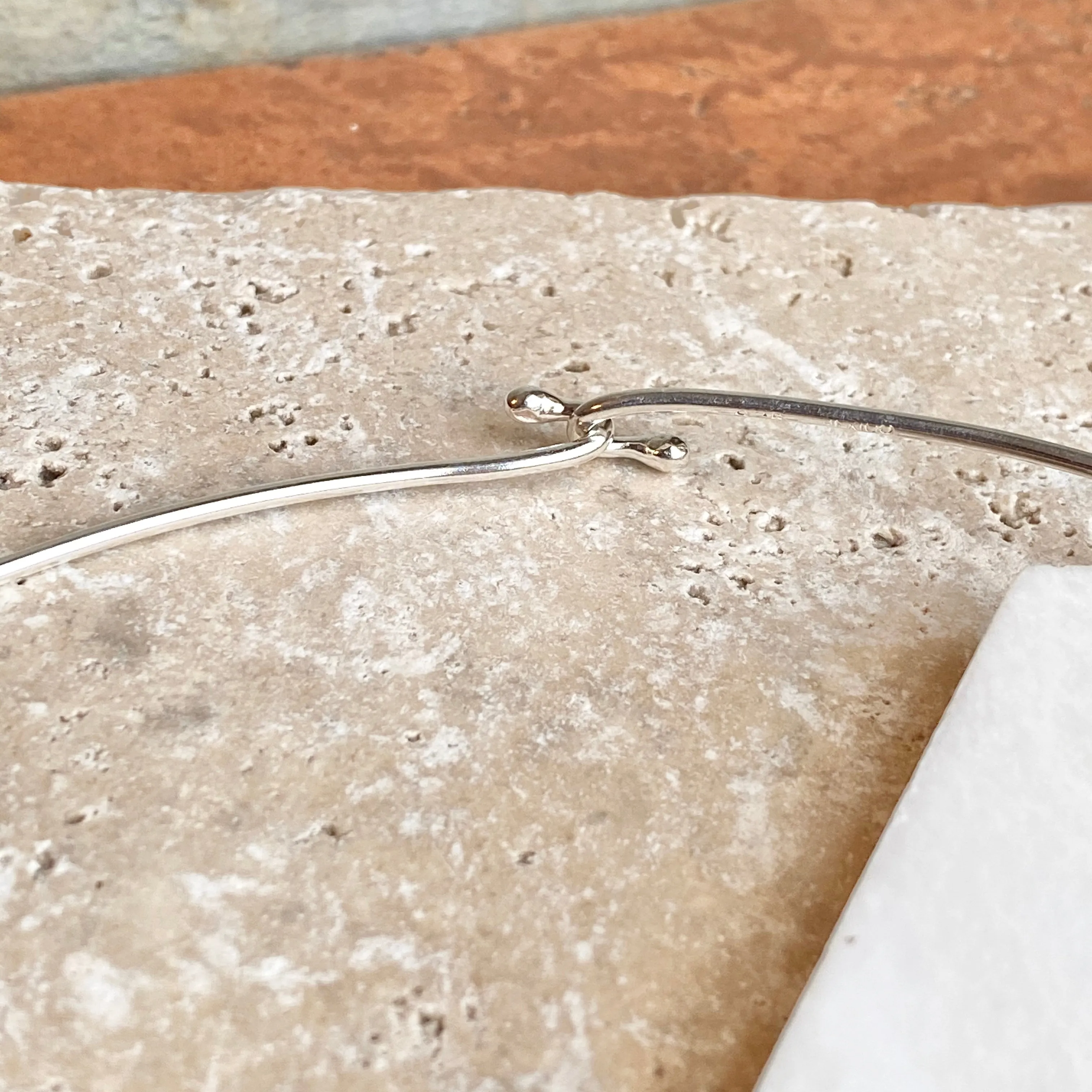 Sterling Silver Neck Wire Ring Hook Closure Necklace 1.8mm