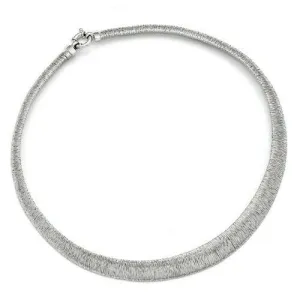 Sterling Silver Textured Ring Collar Necklace 18"