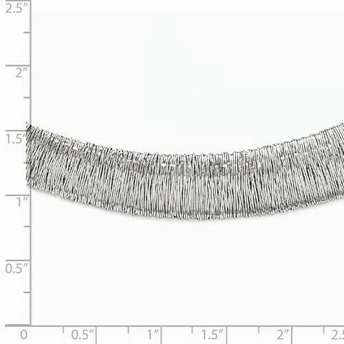 Sterling Silver Textured Ring Collar Necklace 18"