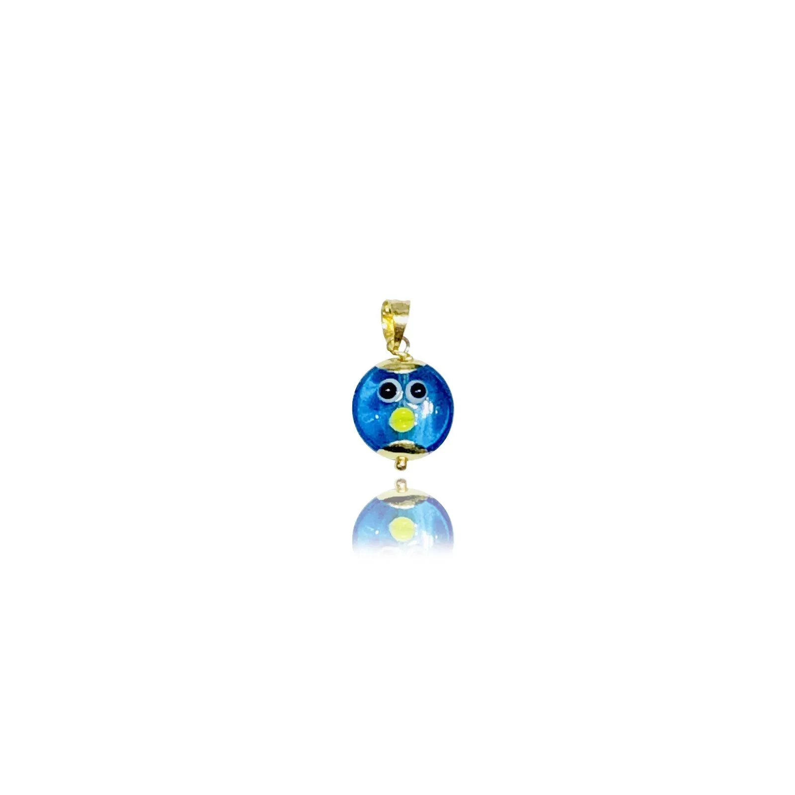Strange Bird Face Pendant (14K)