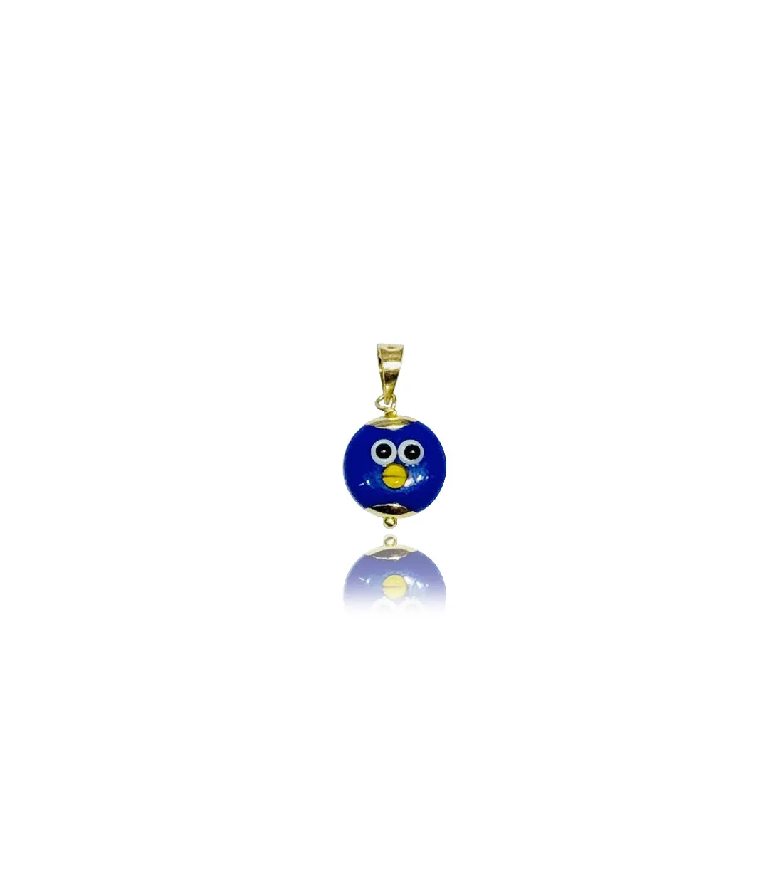 Strange Bird Face Pendant (14K)