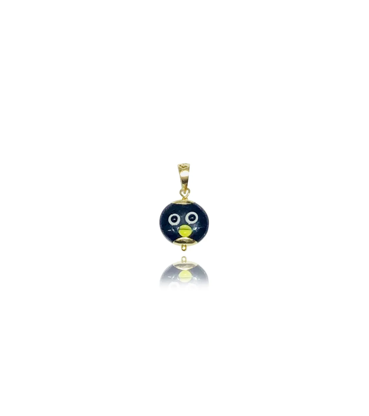 Strange Bird Face Pendant (14K)