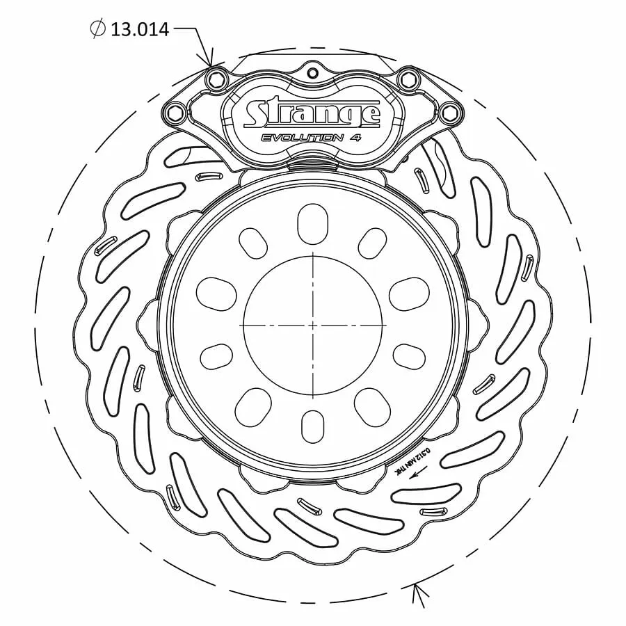 Strange Evolution Dynamic Drive Mount Rear Brake Kit For Late Big Ford / Torino Housing End
