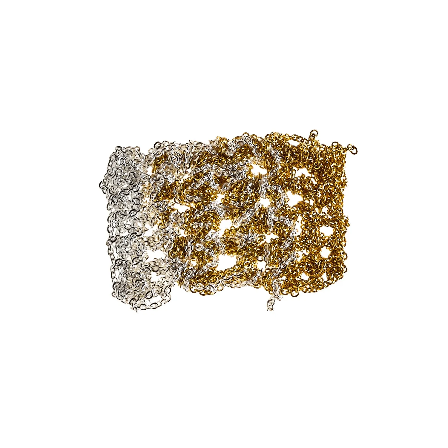 Striped Square Drop in Silver   Gold