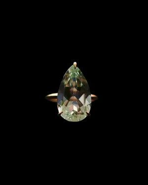 Tear Drop Amethyst Amulet Ring