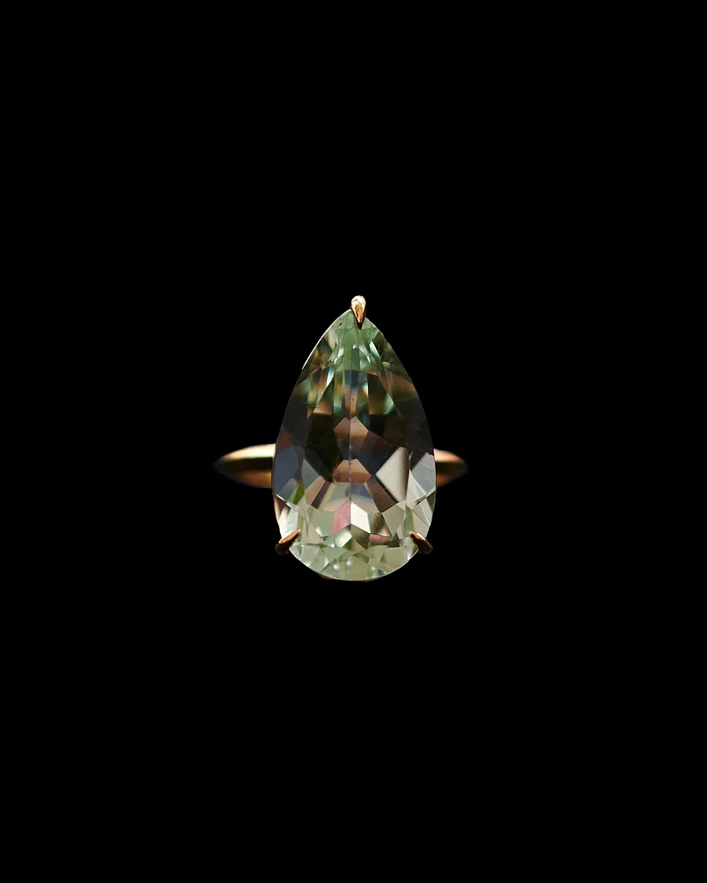 Tear Drop Amethyst Amulet Ring