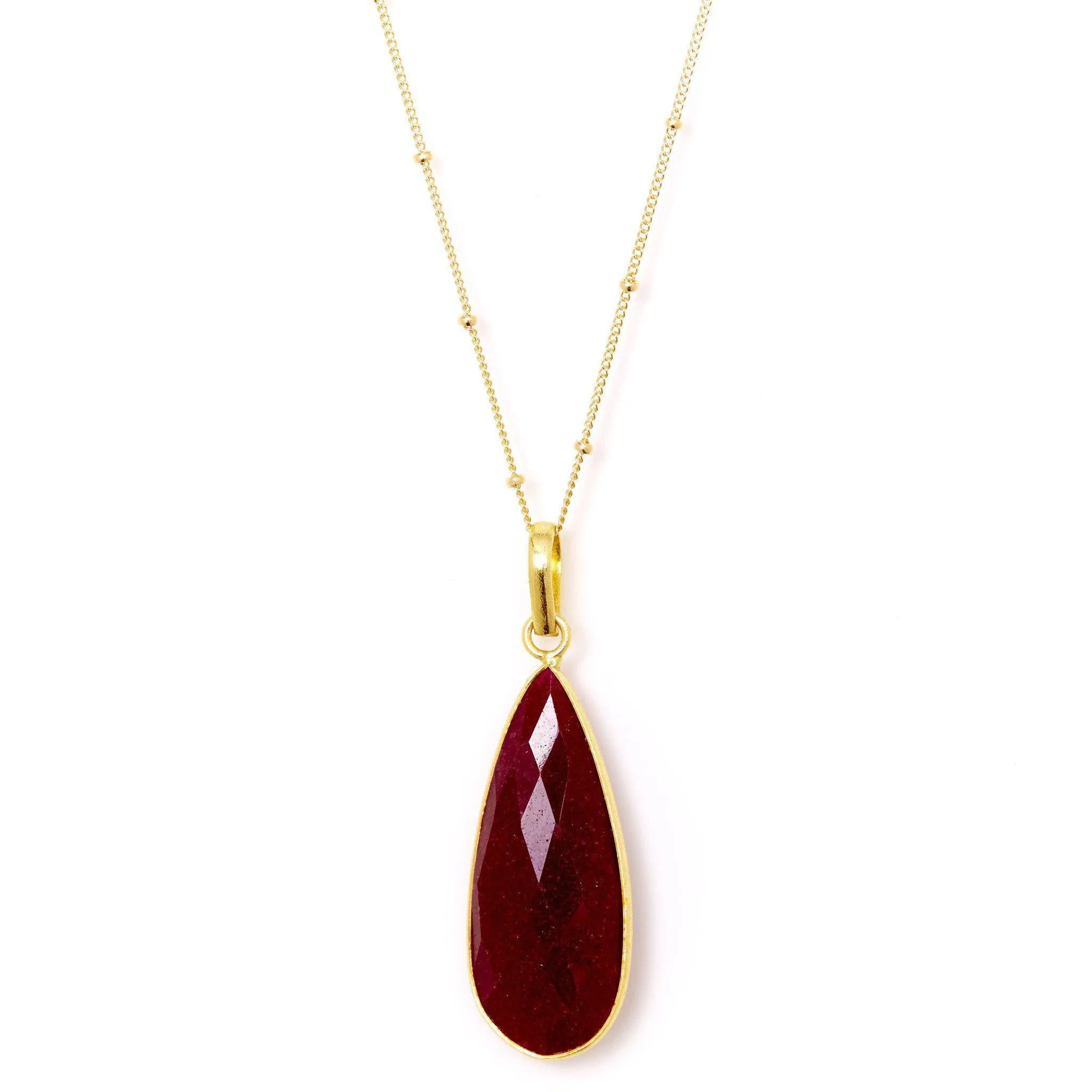 Teardrop Necklace in Ruby