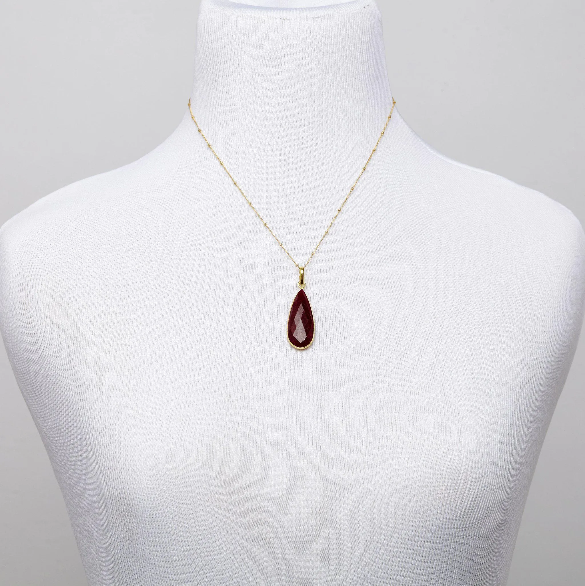 Teardrop Necklace in Ruby