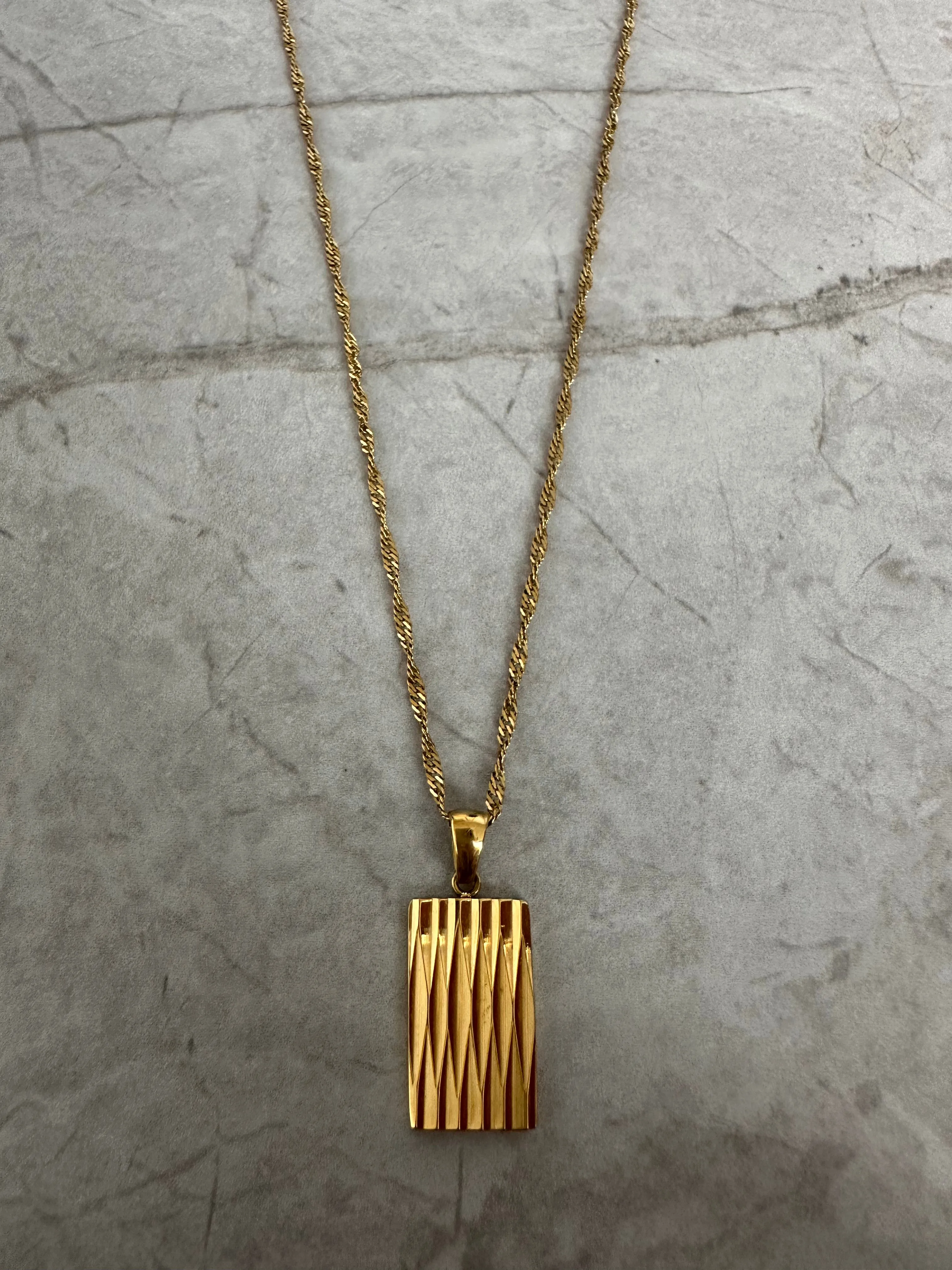 Textured Plaque Necklace