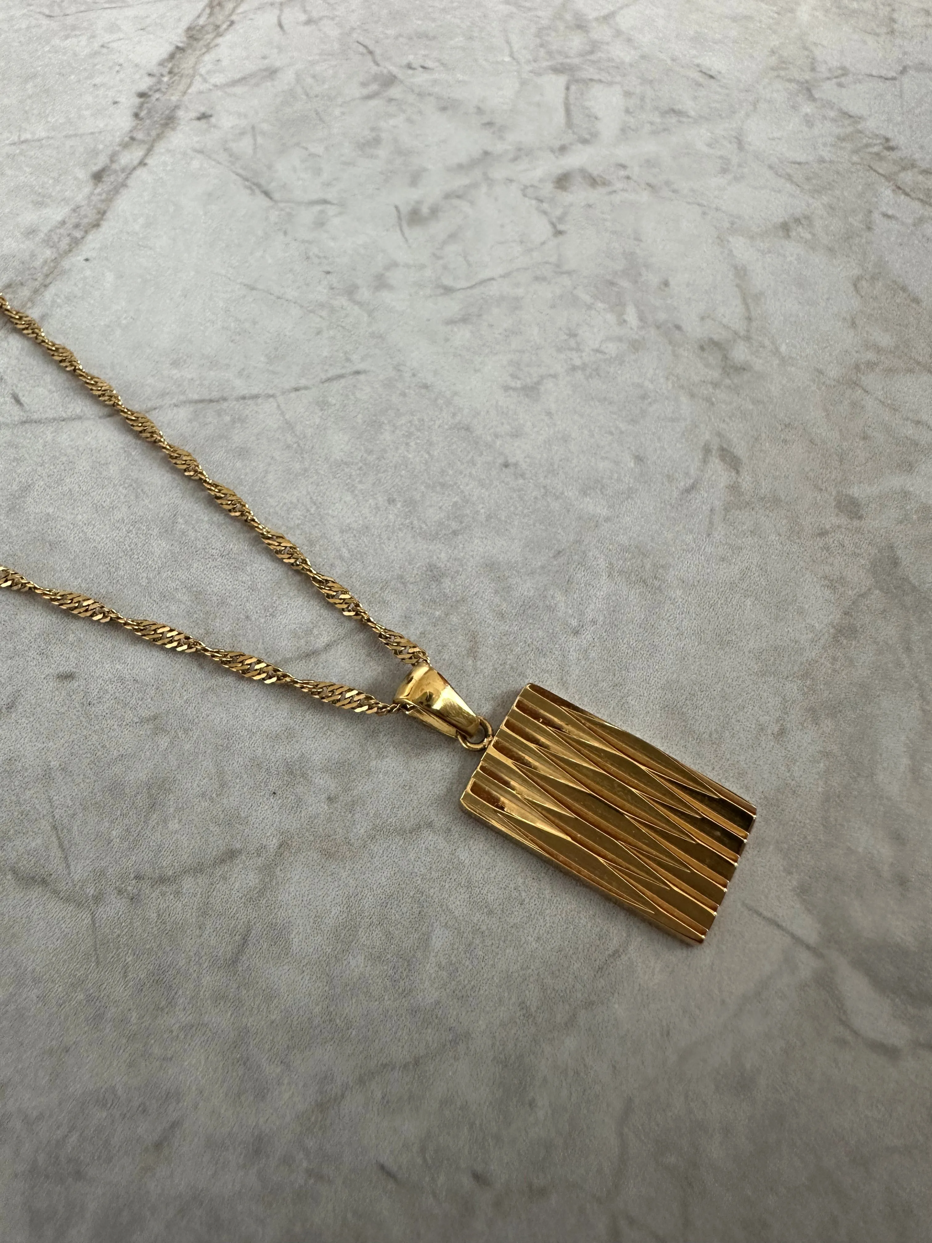 Textured Plaque Necklace