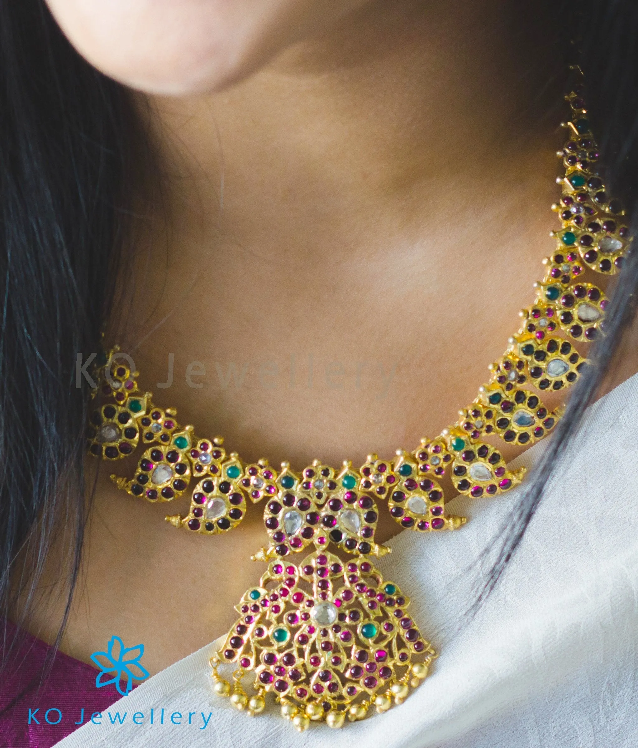 The Chaitra Silver Manga Malai Necklace