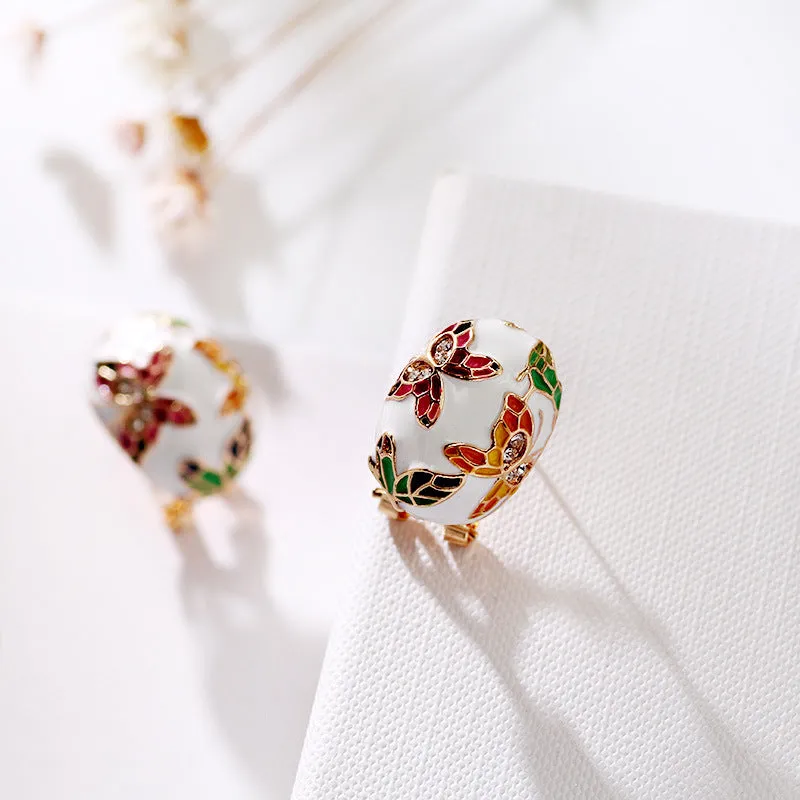 The Cloisonné Butterfly Earrings & Necklace Set