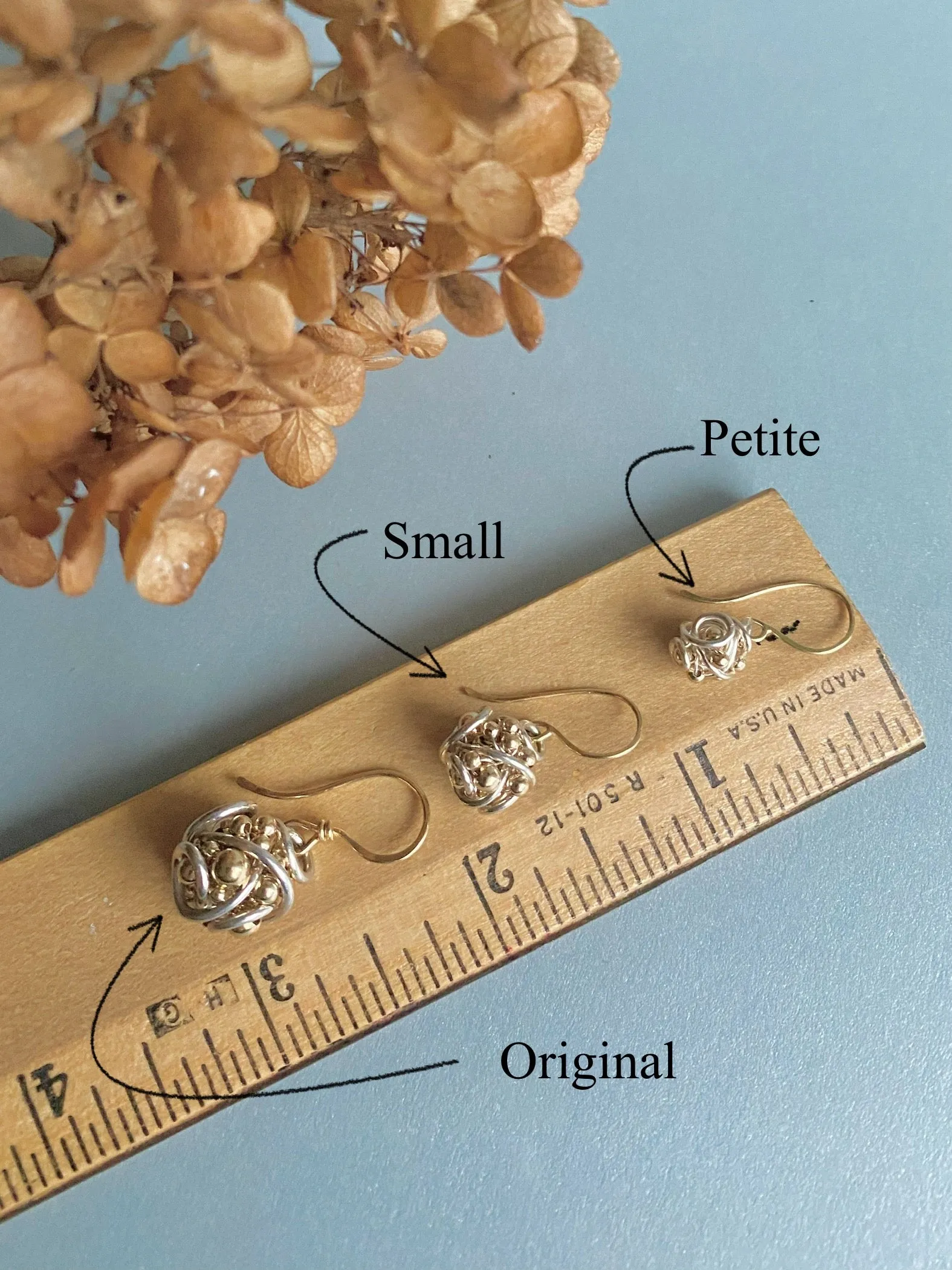The Small Cluster Drop Earring, Silver & Gold