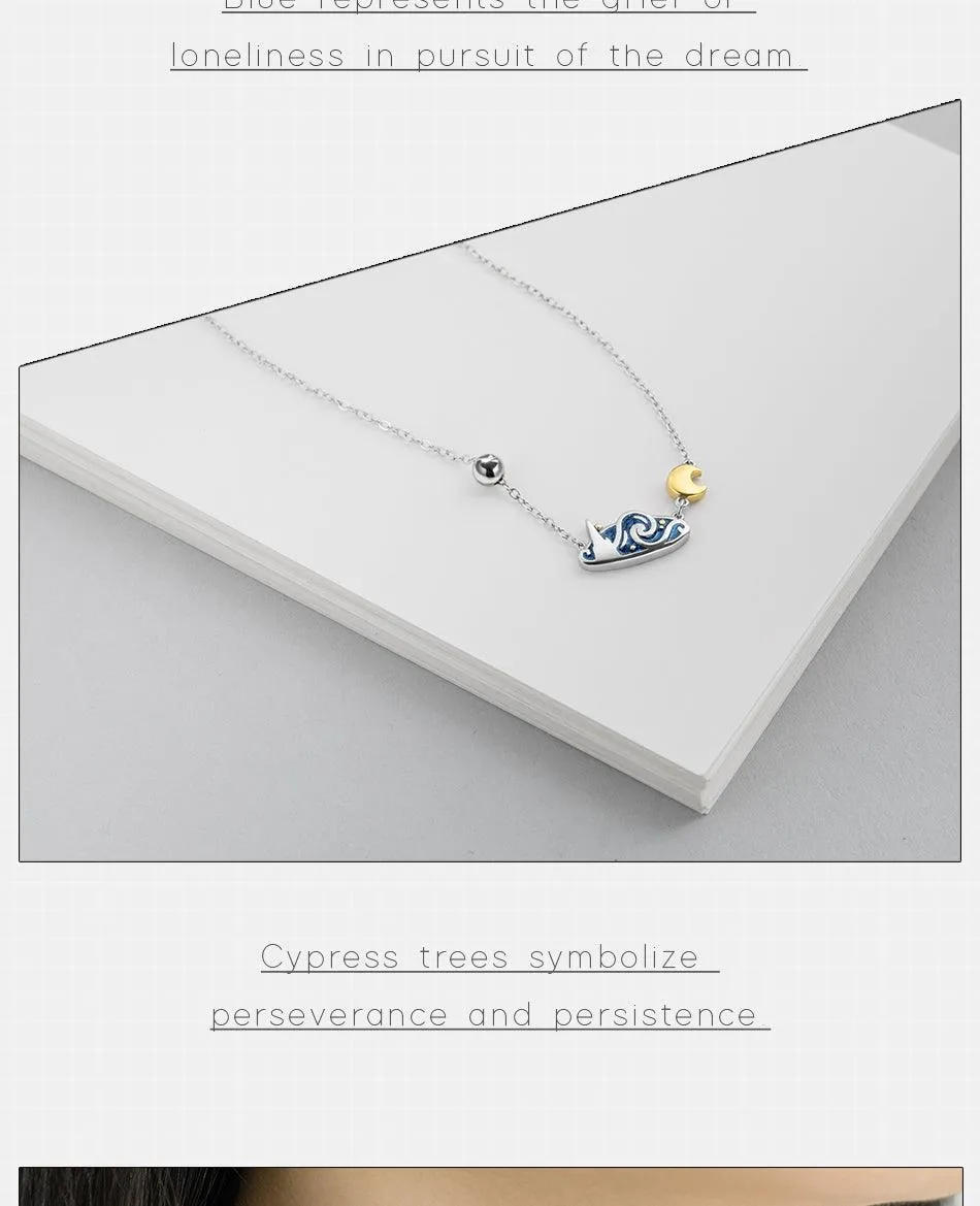 The Starry Night Silver Necklace