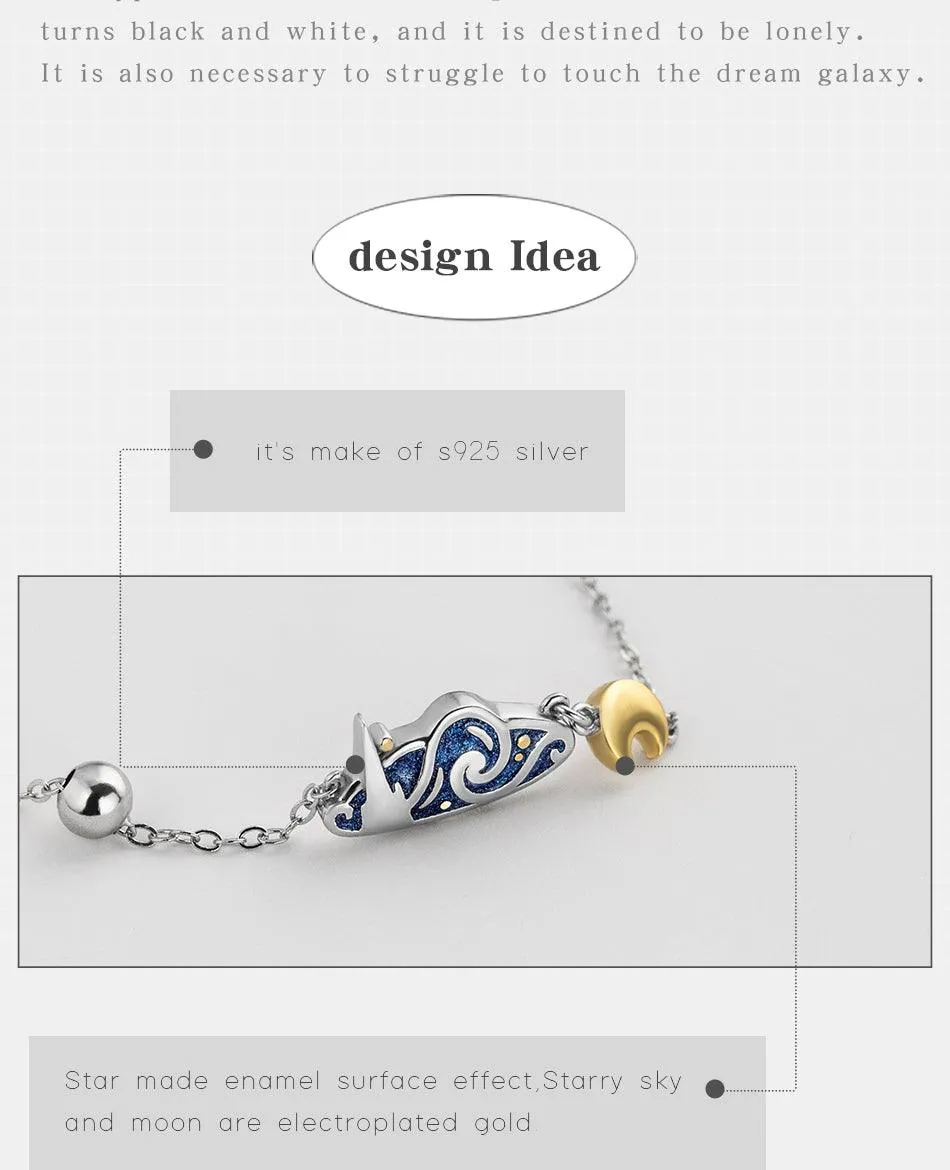 The Starry Night Silver Necklace