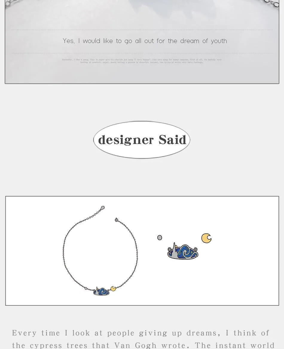 The Starry Night Silver Necklace