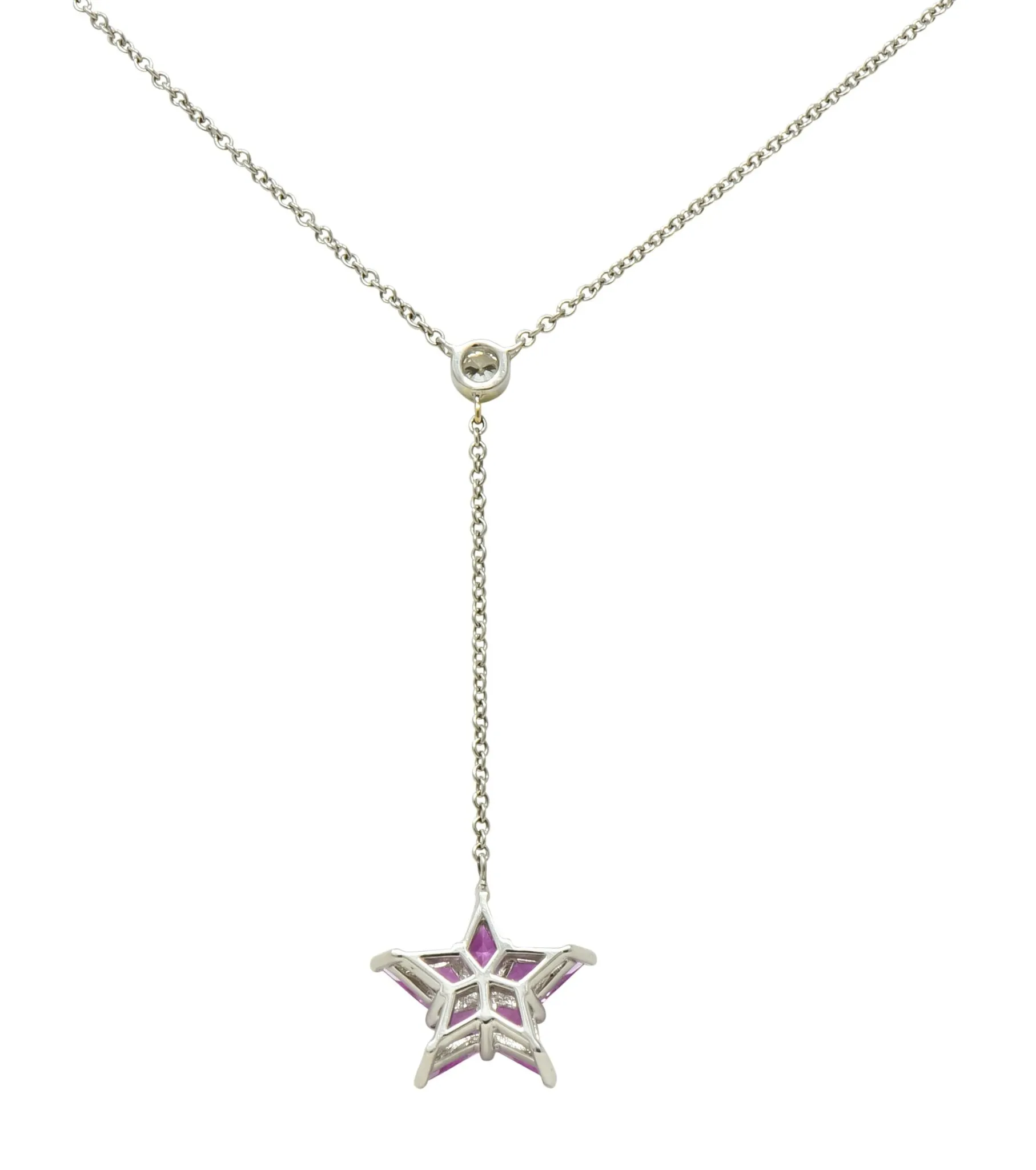 Tiffany & Co. Contemporary 0.95 CTW Sapphire Platinum Star Drop Necklace