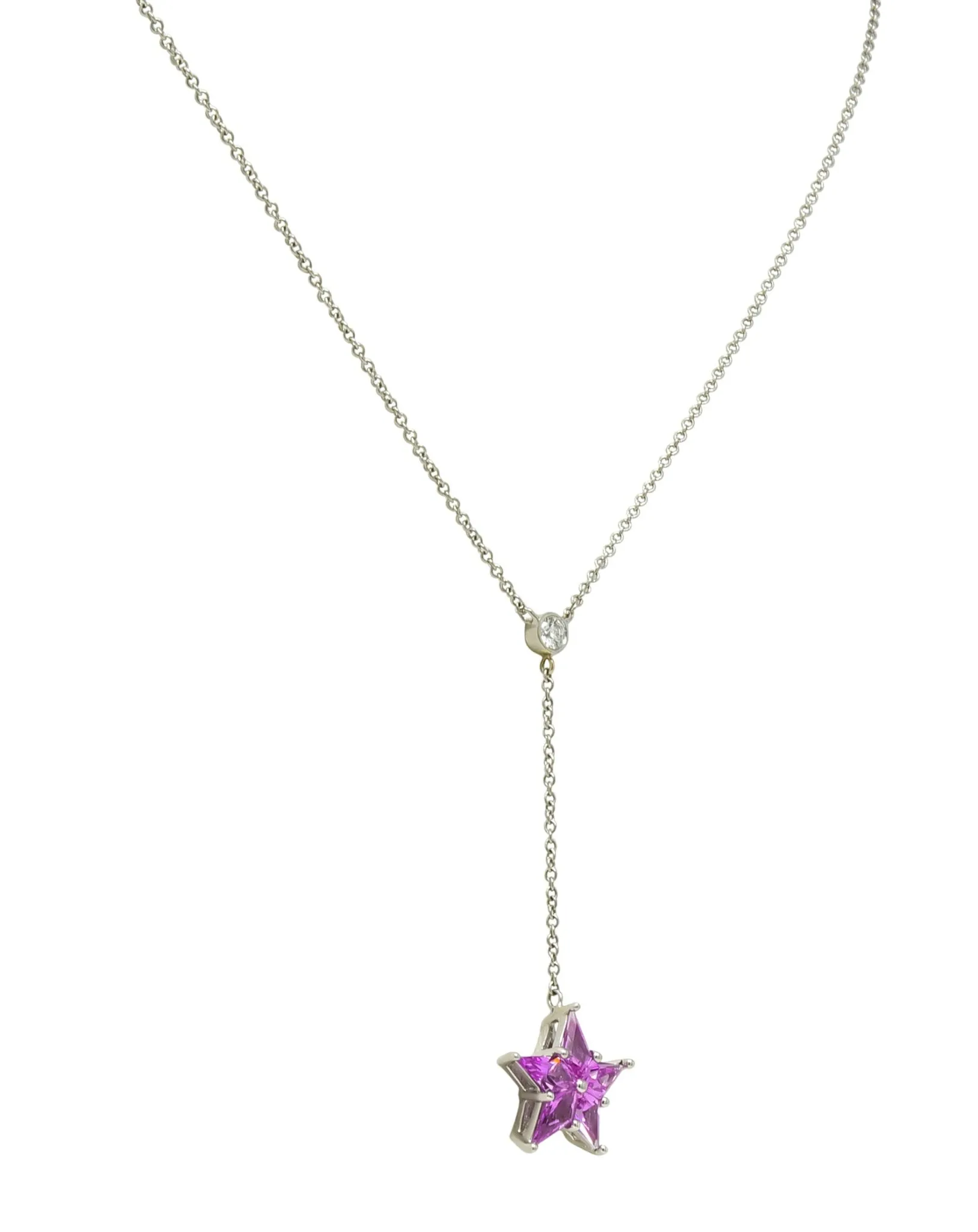 Tiffany & Co. Contemporary 0.95 CTW Sapphire Platinum Star Drop Necklace