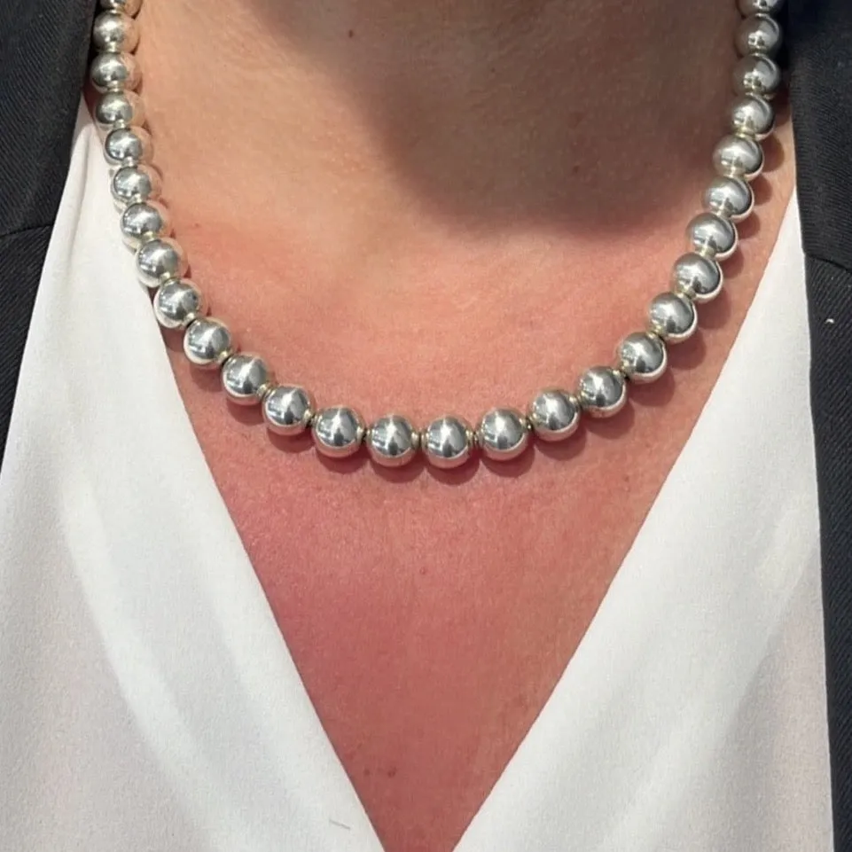 Tiffany & Co Hardwear Sterling Silver 10mm Ball Necklace
