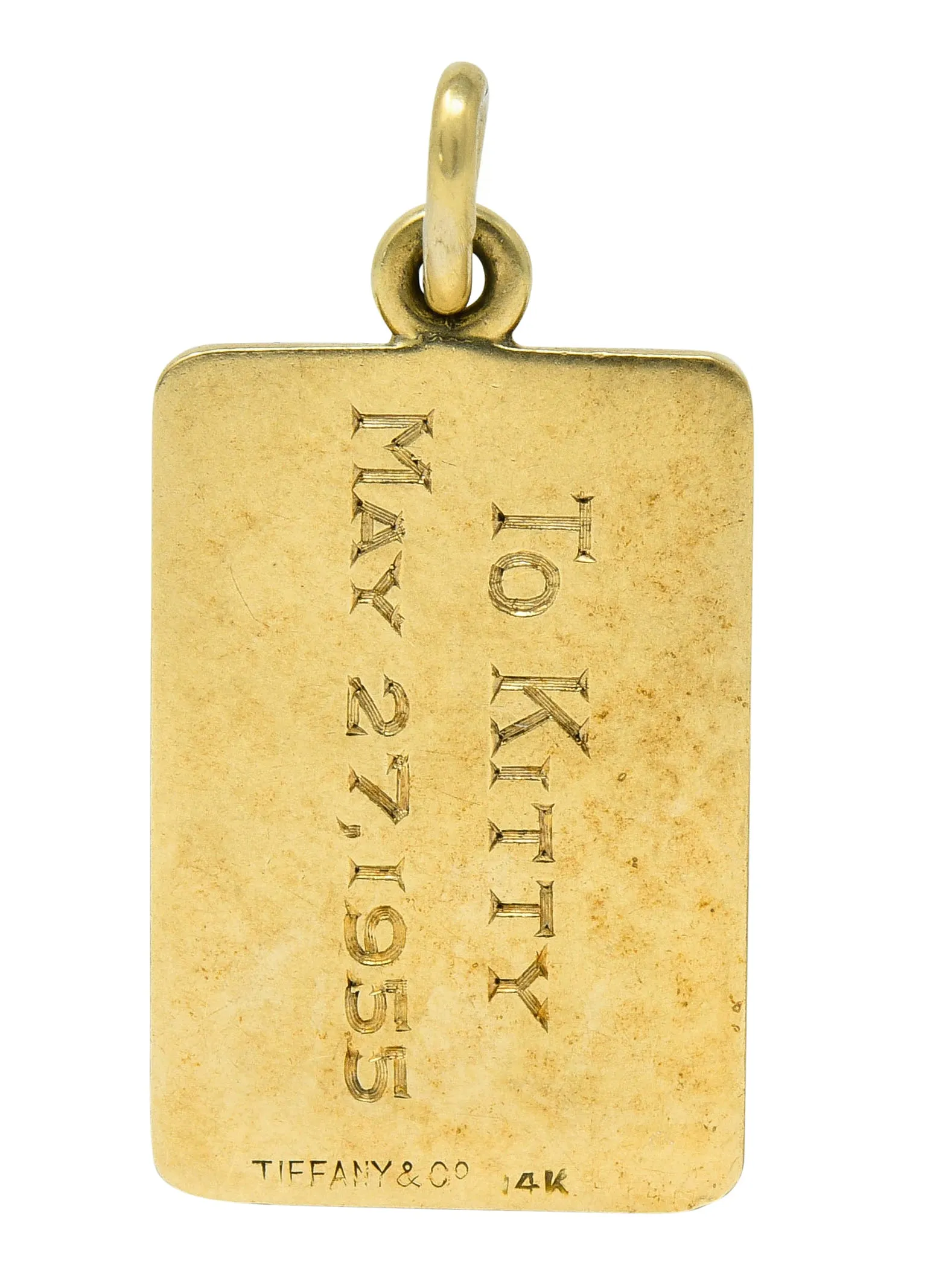 Tiffany & Co. Mid-Century Enamel 14 Karat Gold Ace of Hearts Card Charm