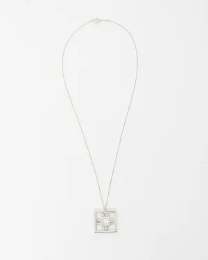 Tiffany & Co. Silver Atlas Roman Number Pendant Necklace