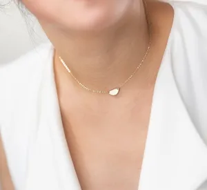 Tiny Half Moon Necklace, 5/8" Pendant
