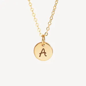 Tiny Initial Monogram Necklace, 1 Charm