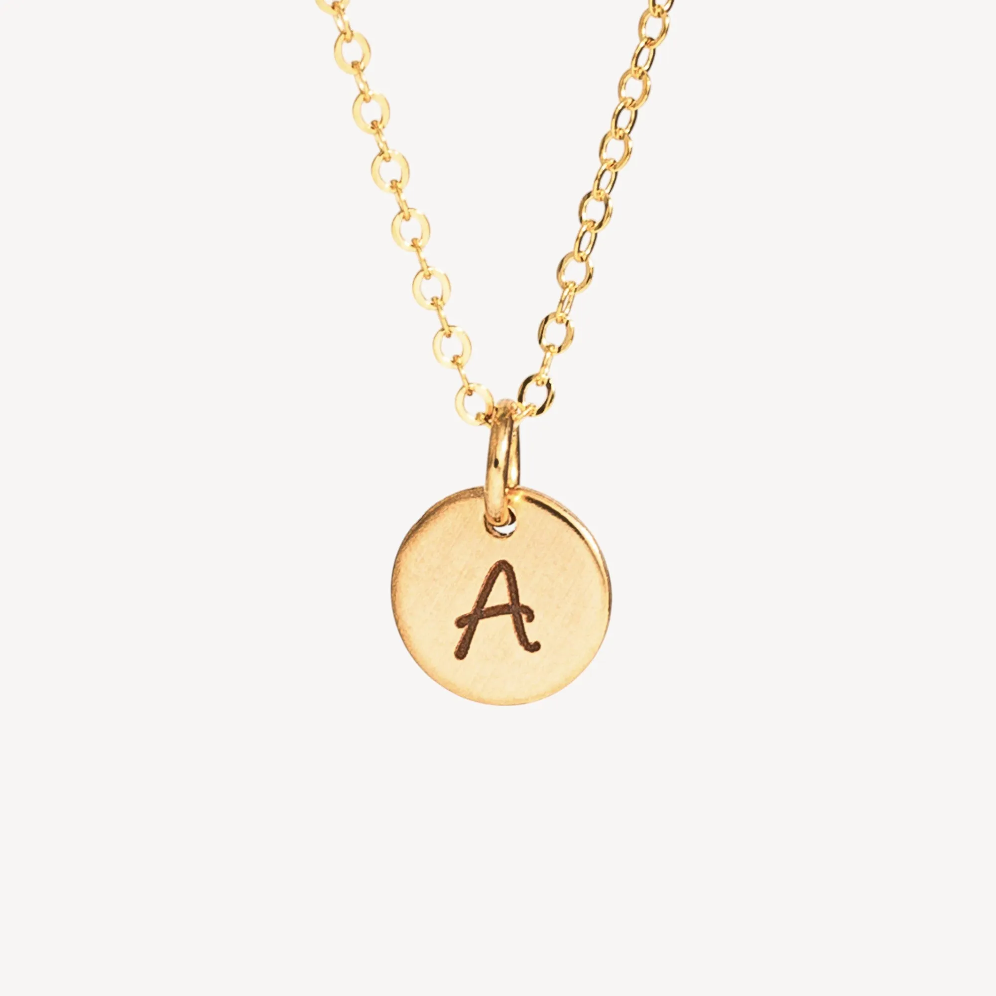 Tiny Initial Monogram Necklace, 1 Charm