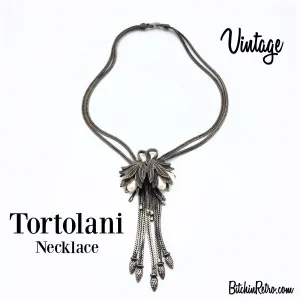 Tortolani Vintage Art Nouveau Floral Necklace