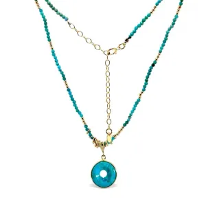 Turquoise Donut Pendant Necklace