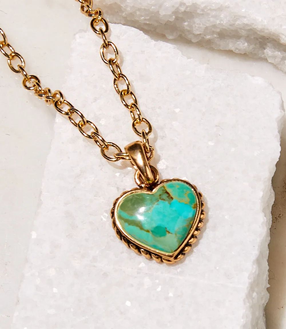 Turquoise Heart Pendant Necklace