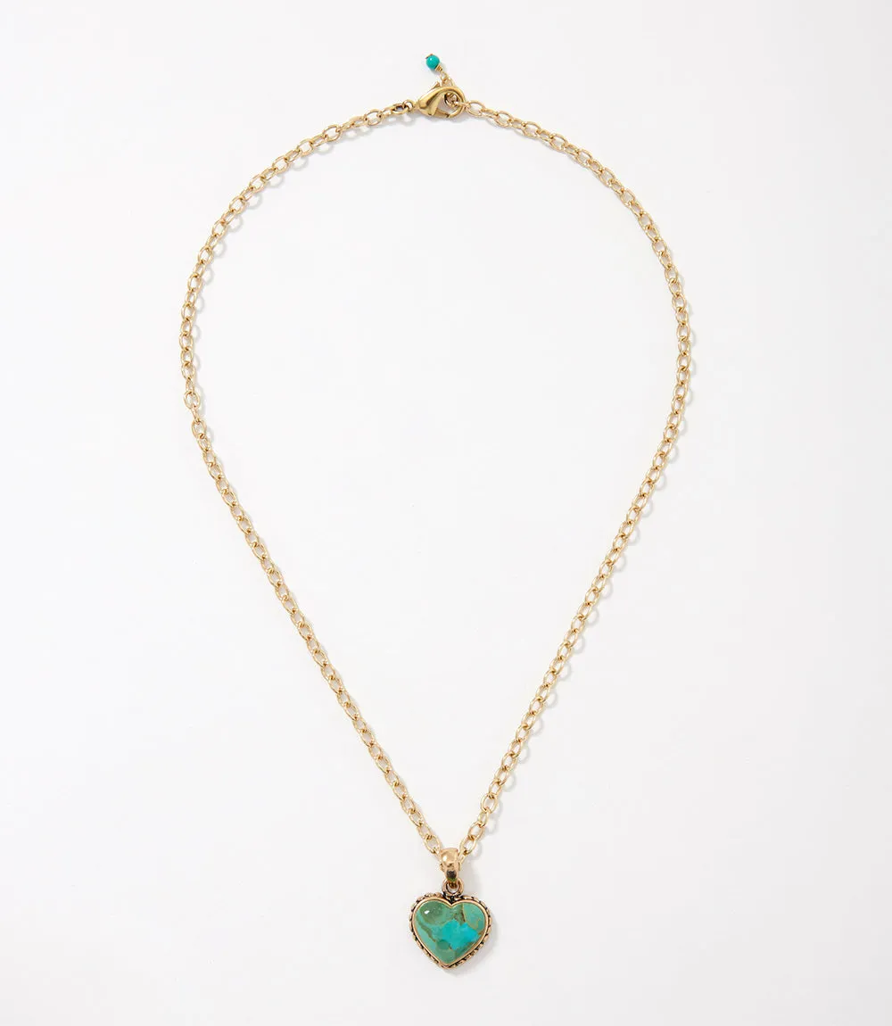 Turquoise Heart Pendant Necklace