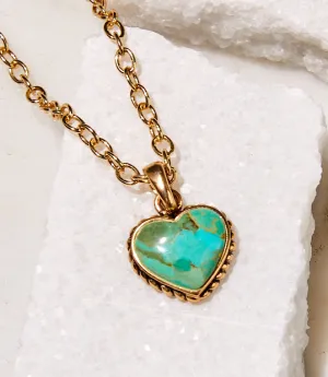 Turquoise Heart Pendant Necklace