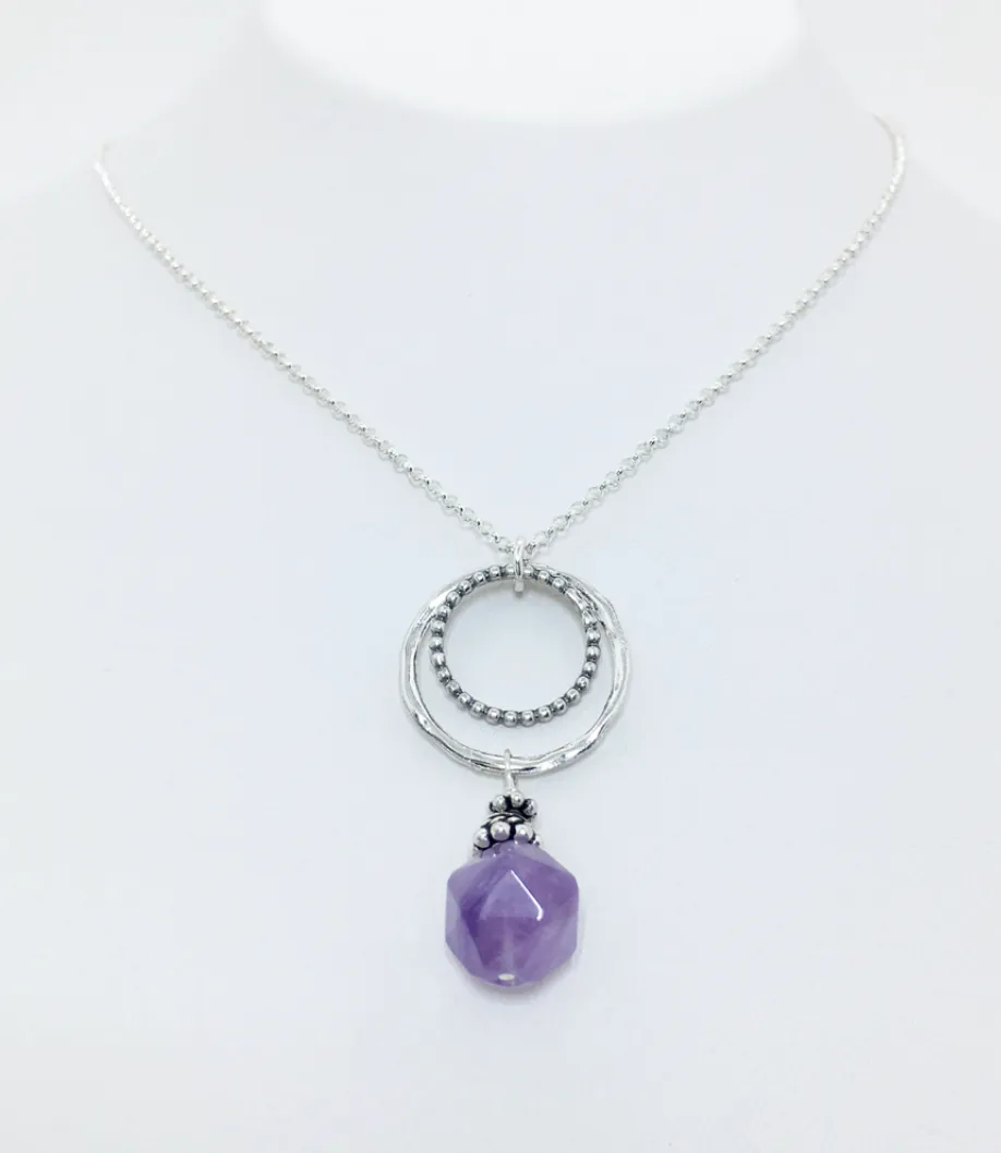 Twiggy Ring Amethyst Necklace