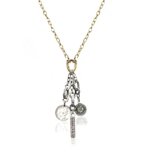 Two Tone Bauble Labradorite Charm Necklace