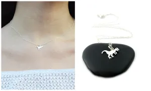 Tyrannosaurus Rex Dinosaur Charm Necklace - Sterling Silver Jewelry