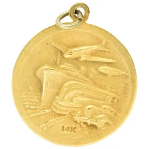 Unique 1933 14 Karat Gold World's Fair Pendant