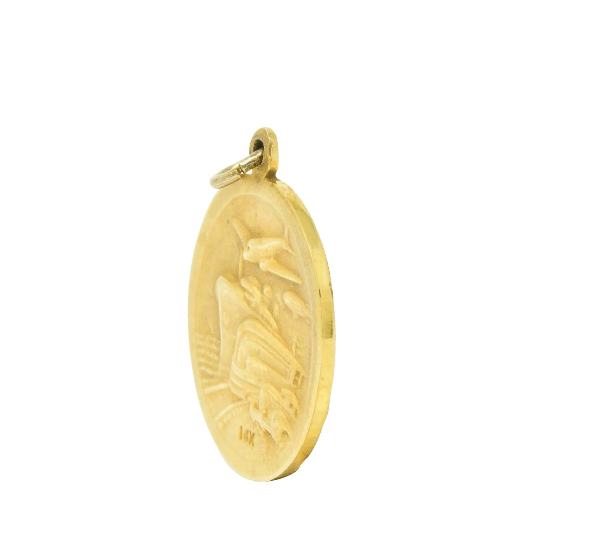 Unique 1933 14 Karat Gold World's Fair Pendant