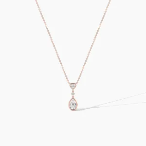 Unique Heart & Pear Cut  Moissanite Diamond Drop Necklace