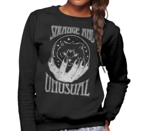 Unisex Strange and Unusual Sweatshirt - Occult shirt - Pastel Goth Shirt - Black Cat Shirt