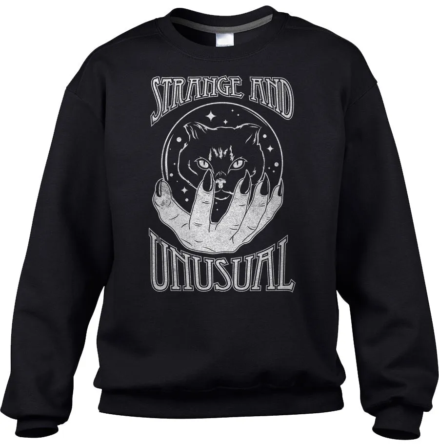Unisex Strange and Unusual Sweatshirt - Occult shirt - Pastel Goth Shirt - Black Cat Shirt