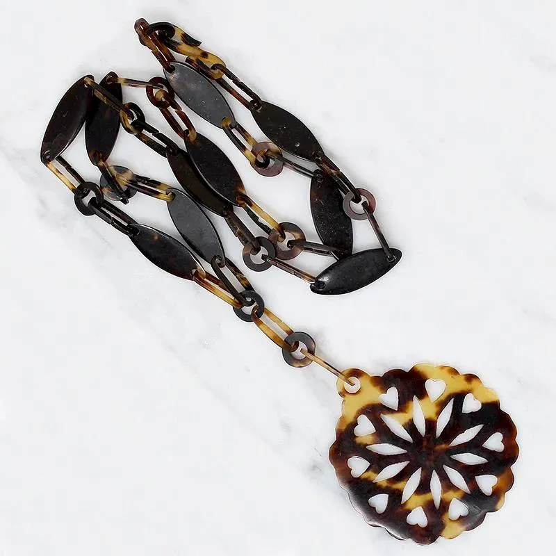 Unusual Antique Carved Organic Necklace